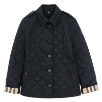 【BURBERRY 巴寶莉】 BURBERRY 縫線內格紋棉襖外套 (正黑)