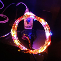 可遙控銅線燈串(彩光)-5米50燈 LED燈佈置燈 戶外裝飾照明景觀燈 DIY聖誕燈樹燈圍牆掛燈