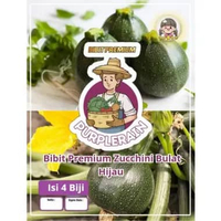 Bibit Premium Zucchini Bulat Hijau | Biji Bibit Zukini Bulat Hijau