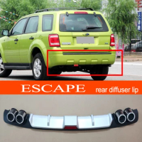 Escape 2004-2010 ABS Plastic Silver / Black Car Rear Bumper Rear Diffuser Spoiler Lip for Ford Escape 2004-2010 Hatchback