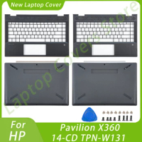 New Palmrest For HP Pavilion 14 X360 14-CD TPN-W131 Bottom Case Notebook Parts Black Silver/Gold Edge Replacement