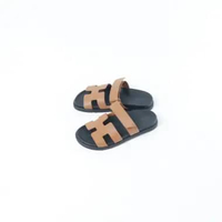 Sandal HERMES CHYPRE BLACK BROWN GOLD SANDAL 100% ORIGINAL 42