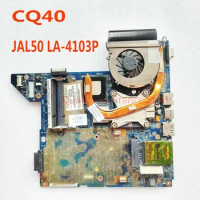 For HP Compaq CQ40 Laptop Motherboard + Heatsink +CPU 590316-001 577512-001 578600-001 JAL50 LA-4103P MainBoard DDR2
