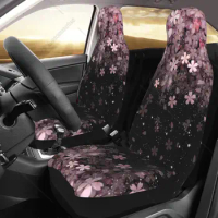 Cherry Blossom Car Seat Cover Sakura Auto Seat Covers Floral Front Seat Protector Fit for Most Cars Sedan SUV Van 2 Pcs
