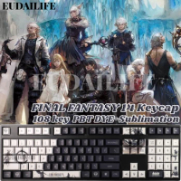 Game FINAL FANTASY FF14 108 Key PBT DYE Sublimation Cherry Profile MX Cross Axis Switch Keycap Mechanical Keyboard Gift