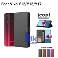 Flip Case untuk Vivo Y12 / Y15 / Y17 Casing Dompet Kulit Buka Tutup Magnetic Stand Premium Cover Ful