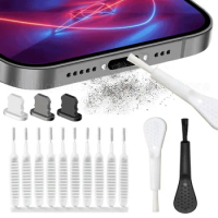 15pcs Mini Cleaning Brush for Mobile Phone Headphone Speaker Cellphone Charging Port Dust Plug Shower Head Dustproof Cleaner Set