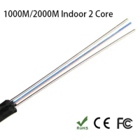 FTTH drop cable 2 core self-supporting fiber optic cable G652D fiber cable Flat fiber Cable Indoor 1000M/2000M