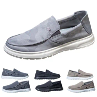 Mens Loafer Sneakers Canvas Slip On Shoes Flat Breathable Walking Boat Shoes Leather Shoes Men Casual Men Casual Shoes Size 14