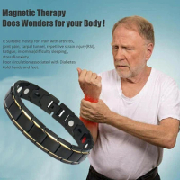 Classic Healthy Magnetic Magnet Arthritis Pain Relief Energy Jewelry Bracelet for Men Fitness Weight Loss Health Care Bangles