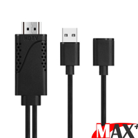 MAX+散熱孔設計 蘋果/安卓通用 HDMI 高畫質影音傳輸線(黑)