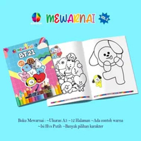BUKU MEWARNAI Full colour - buku mewarnai anak Kreativitas Anak Buku Gambar BT 21