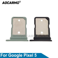 Aocarmo Black For Google Pixel 5 Sim Card Tray SIM Slot Holder Replacement Parts