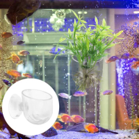 4 Pcs Water Plant Stand Hanging Aquarium Planter Man Flower Pot Fish Acrylic Tank Flowerpots