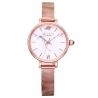 【LOLA ROSE】LOLA ROSE 英式LONDON的美感時尚優質米蘭式腕錶-大理石白+玫瑰金-LR4074