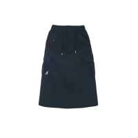 【KANGOL】長裙 黑 抽繩 工裝裙 女(6452150420)