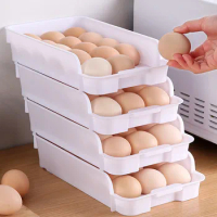 Refrigerator Egg Container Large Capacity &amp; Space Saver Egg Fridge Organizer for Kitchen Fridge Freezer