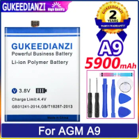 GUKEEDIANZI Battery A 9 5900mAh For AGM A9 Batteries