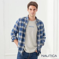 【NAUTICA】經典撞色格紋長袖襯衫(藍格)