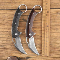 Damascus Flip Pocket Folding Knife Karambit CS GO Outdoor Camping Survival Hunting EDC Tool Knife