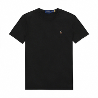 Polo Ralph Lauren RL 熱銷刺繡彩小馬素面短袖T恤-黑色
