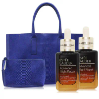 ESTEE LAUDER雅詩蘭黛  特潤超導全方位修護露50ml X2入(正貨非國際航空版)+贈藍色托特包