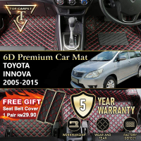 Top Carpet TOYOTA INNOVA ( 2005 - 2015 ) 6D PU Leather Car Carpet VIP Car Mat Floor Mat Alas Kaki Ka