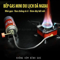 Bếp Ga Du Lịch Mini Siêu Nhỏ Gọn An Toàn Bếp GaS Du Lịch Dã Ngoại Mini Xếp Gọn Có Túi