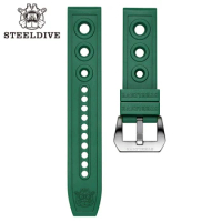 SD2201 Steeldive Diving Watch Rubber Strap Soft 20mm 22mm Watch Band Candy Color Tropic Strap Diver Watch Parts