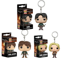 ฟังโก้ป๊อป!พวงกุญแจฟิกเกอร์ Attack on Titan Eren Jaeger Levi·Ackerman ขนาด 2 นิ้ว ของเล่นสําหรับเด็ก