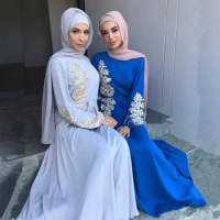 Latest diamond beading Thicker Muslim Robe abaya syari female full length flowers embroidery Muslim abaya Worship Service abayas