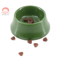 1:12 Food Play Mini Doll House Pet Model Green Dog Food Bowl Meow Food Bowl With Dry Food