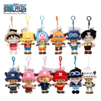 14 Style One Piece Plush Stuffed Toys Tony Chopper Luffy Sanji Sabo Ace Law Cartoon Anime Figure Keychain Pendant Dolls Gifts