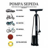 Pompa Angin Sepeda Motor Mobil Tabung Meter Black POMPA MANUAL//Pompa Sepeda VPR/Pompa Angin Ban Sep