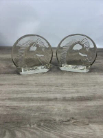Blenko Art Glass HORSE Bookends Mid Century 1960's MCM