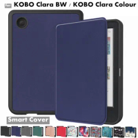 for KOBO Clara Colour BW 6.0 Ebook Cover PU Leather Case with Auto Wake Function Stand Flip eReader Case