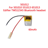 3.7V 60mah 501012 lithium polymer lipo rechargeable battery for i7s/i8/i9/i12TWS bluetooth headset MP3 MP4 speaker Smart wear