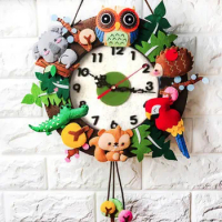 Non-woven Handmade DIY Wall Clock Cute Marine Clock For Kindergarten For Home Decorations