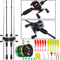 Pancing, FRRTC, Set Penuh, 1.6m / 1.8m, Bahan Karbon, 2 Bahagian, Tuang, 18 + 1BB Baitcasting, Kekil