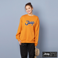JEEP 品牌LOGO簡約設計大學T (男女適穿) -橘色