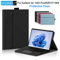 HUWEI Soft TPU Case for Microsoft Surface Pro 9 8 7 6 5 4 Funda Case PU Leather for Surface Go 2 3 Sleeve Bag Protective Shell
