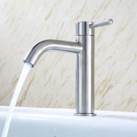 304 Stainless Steel Single Cold Basin Faucet Stainless Steel Hand Wash Basin Faucet Single Cold Faucet