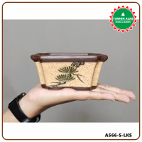 Pot Bonsai Keramik Segi Empat Bagus Kecil Small Mini Mame - Lukis
