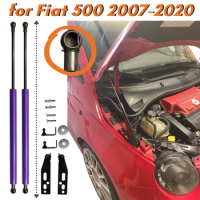 9 Colors Carbon Fiber Bonnet Hood Gas Struts Springs Dampers for Fiat 500 2007-2020 Lift Supports Shock Absorber Prop