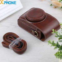 Camera PU Leather Case Bag with Strap for Ricoh GR III GRII for Sony ZV-1 DSC-RX100M7 RX100M6 RX100