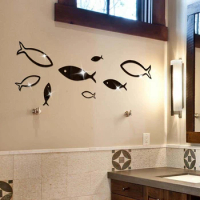Removable 3D Mirror Wall Stickers Small Fish Wall Sticker for Kids Rooms Home Wall Decor DIY Fridge Stickers Decal Art Room Deco