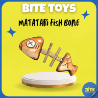 BITE Matatabi Fish Bone Cat Toy Natural Silvervine Chew Stick | Fun Plush Toy for Cats to Bite, Scr