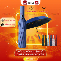 Ô Dù Tự Động Gập Mở 2 Chiều 12 Nan Cao Cấp Hàng Xuất Nhật Che Nắng Che Mưa Chống Tia UV  BIG B STORE