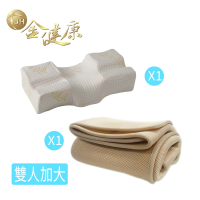 【金健康】3D伸展減壓旗艦枕+6D透氣雙人加大床墊(日韓熱賣 高支撐 透氣佳)