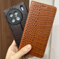 Magnet Genuine Leather Skin Flip Wallet Book Phone Case Cover On For Vivo X70 X80 X90 X100 Pro Plus 5G X 90 100 VivoX100 256/512